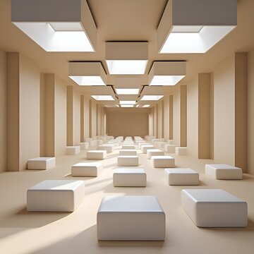 Infinite Floating Cube Tunnel Optical Illusion