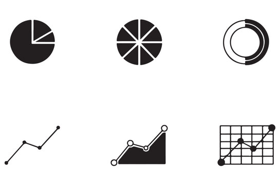 Data Visualization Icons Pie Charts Line Graphs And Scatter Plots