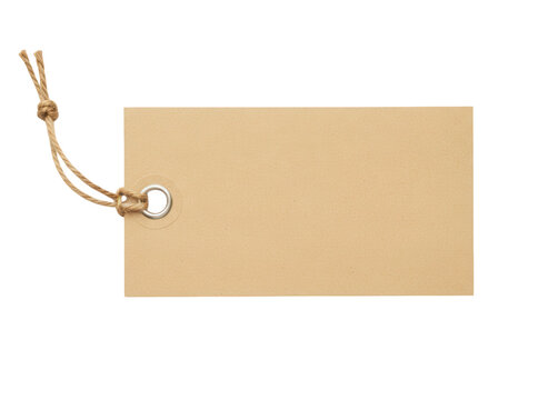 Blank brown paper gift tag with string attached