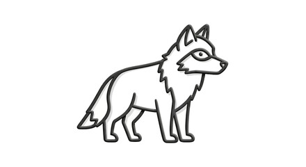 Obraz premium Wild wolf standing in profile outline