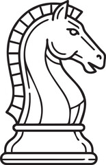 Abstract Chess Knight Game Piece Outline © Silhouette Vector 