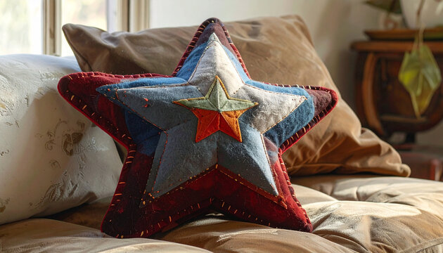 Star shaped decorative pillow