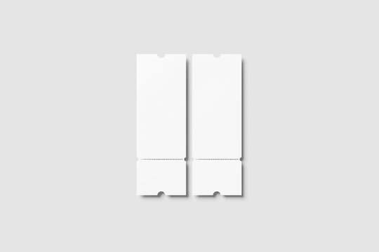 Blank ticket for mockup design &ndash; 3D illustration