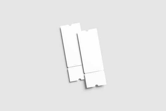 Blank ticket for mockup design &ndash; 3D illustration