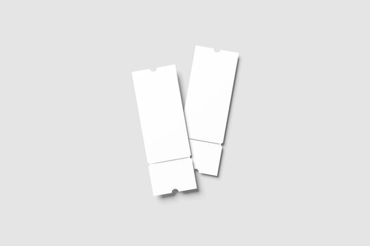 Blank ticket for mockup design &ndash; 3D illustration