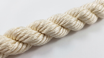Fototapeta premium Close-up of Strong Twisted White Nylon Rope Texture
