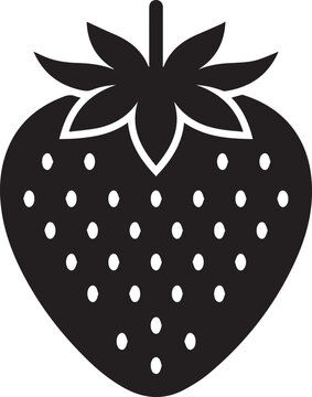 Solid Strawberry Fruit Vector Icon