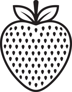 Outline Strawberry Fruit Vector Icon