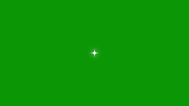 Animated twinkling stars appearing on green screen background with black stripes and subtle parallax effect
