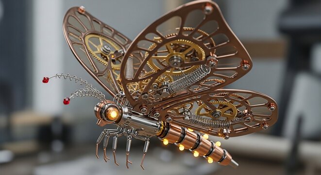 Steampunk butterfly mechanical design