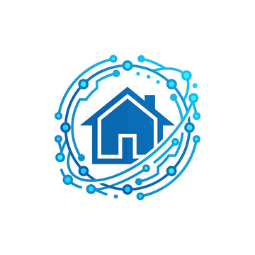 Connected smart home internet of things icon.