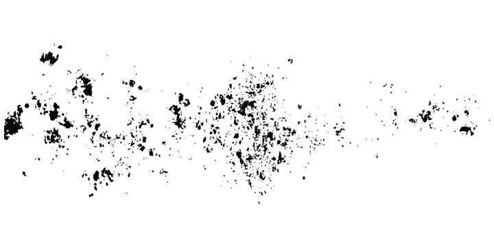 Black rough grunge splatter texture abstract distressed dirty ink spots banner background vector illustration.