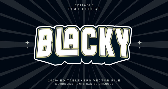 Editable text style effect - Blacky text style theme.