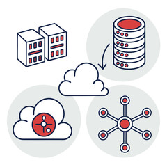 Data transfer from server to cloud storage and network with server rack data center cloud computing network topology data management information technology web hosting data backup © Kholil