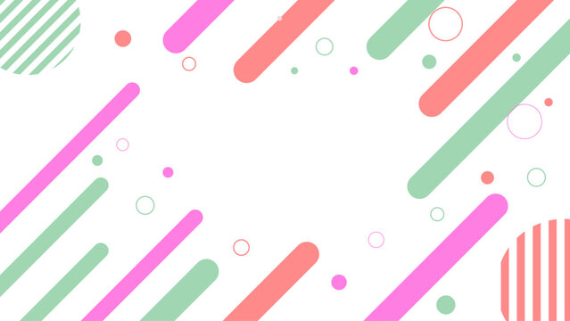 Colorful Diagonal Stripes with Circles and Dots Abstract Vector Pattern, Bright Modern Geometric Seamless Background 
