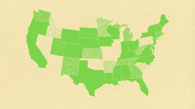USA Map Reveal Animation - green