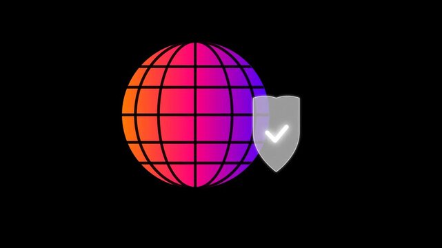 Secure Global Network Protection Shield Verified Online Security Concept.