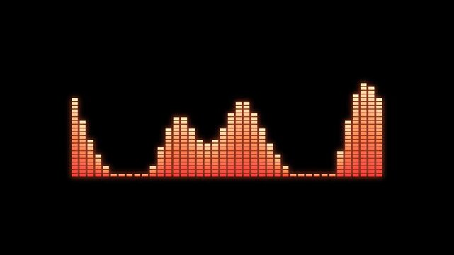 Dynamic Audio Visualizer with Orange Bars on Black Background.