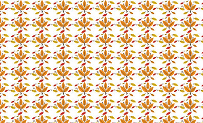 Fototapeta premium Autumn Leaves Seamless Pattern Background Floral Vector Design