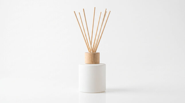 Reed Diffuser with Wooden Cap Symbolizing Relaxation, Home Fragrance and Wellness Industry