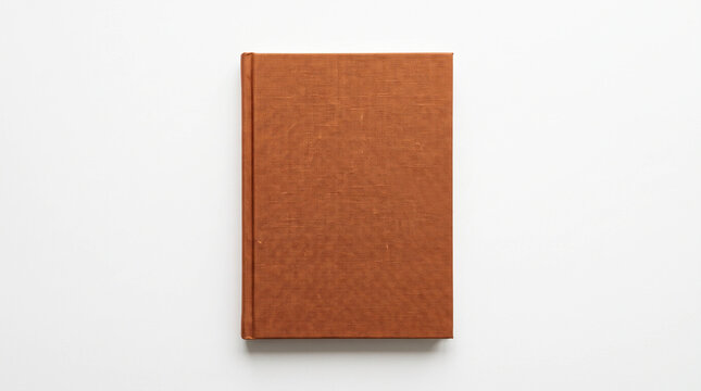 Hardcover Book with Textured Brown Fabric Cover Symbolizing Knowledge, Publishing Industry