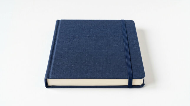 Blue Fabric Notebook with Elastic Closure Symbolizing Organization, Stationery Supplies