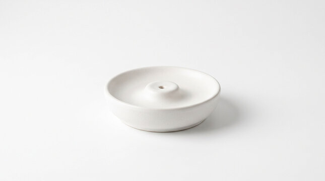 Minimalist Ceramic Incense Holder with Clean Lines Symbolizing Mindfulness, Home Decor
