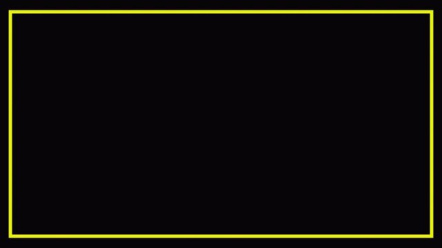 flat outline rectangle shape animation in transparent background line drawing style motion graphic in 4K animation with alpha channe