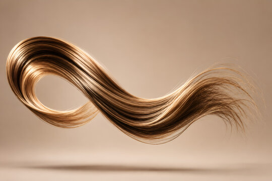 Smooth Silky Golden Hair Strand Loop for Shampoo and Beauty Product Ad