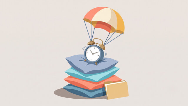 Alarm Clock Parachutes Onto a Weekend File Stack