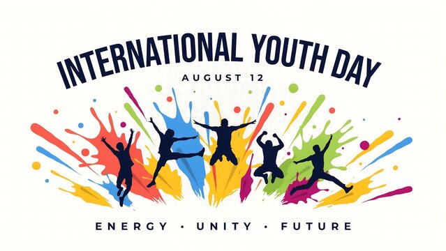 International youth day celebration vector illustration