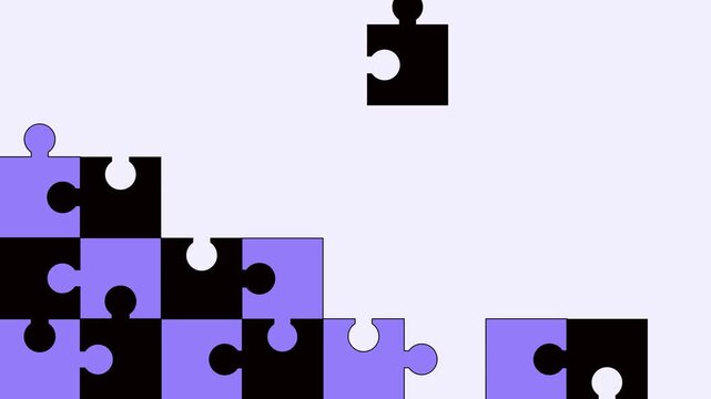 Puzzle pieces connecting together to complete the picture for problem solving and teamwork concept