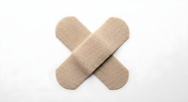 Two crossed bandage icons with medical symbol design