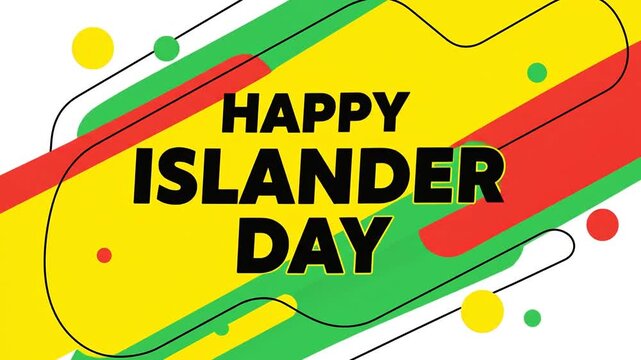 Happy Islander Day Graphic Motion Background with Colorful Shapes