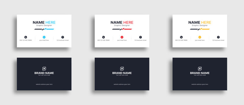 Business card design template, modern simple clean professional minimalist visiting card design, corporate identity