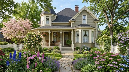 Fototapeta premium house with flowers