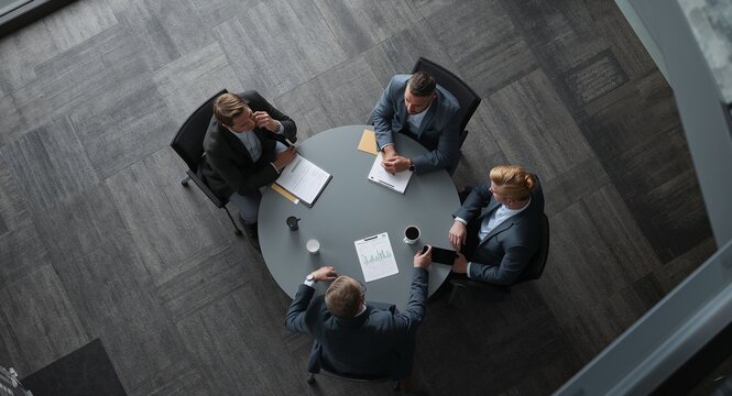 An elevated perspective of a collaborative environment demonstrating critical thinking, featuring individuals � Nature and Environment Concept for Sustainability and Eco Living