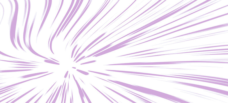 Soft purple lines radiating outwards from a central point on a bright white canvas