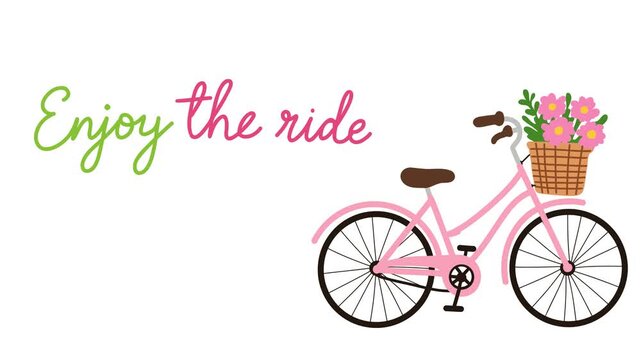 Animation of bicycle with flowers