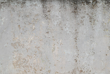Fototapeta premium A weathered concrete wall shows signs of aging with cracks and stains. The texture conveys a rustic look suitable for various design applications