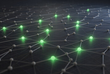 Obraz premium Abstract Glowing Network Connections Representing Technology and Data