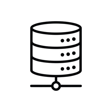 Database server icon black outline on a white background