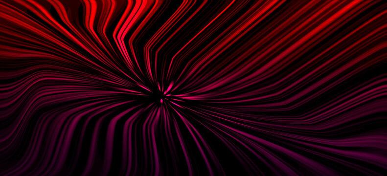 Wavy red and purple lines radiating from a dark center forming a dynamic and energetic visual composition