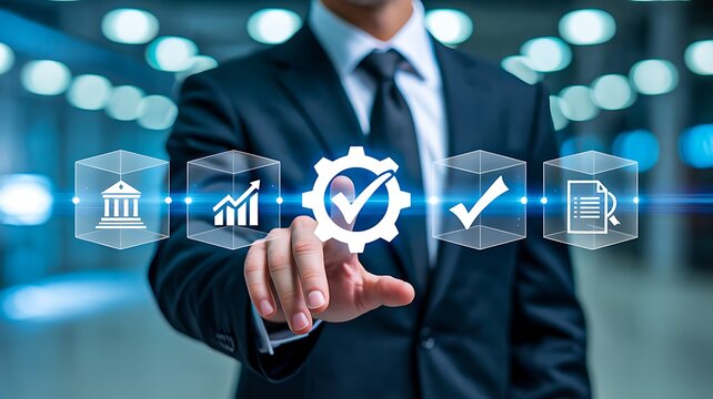 Business process management with workflow optimization and digital automation concept