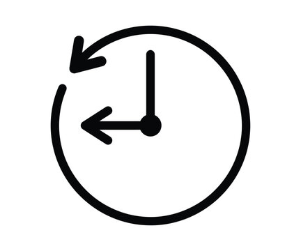 History counterclockwise arrow with clock center icon