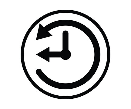 History clock icon with circular arrow backup symbol