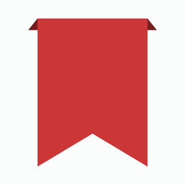 Red blank vertical ribbon banner vector illustration for your text. classic decorative flag tape for sale, discount, special offer, announcement, award, celebration, promotion, festive, tall.