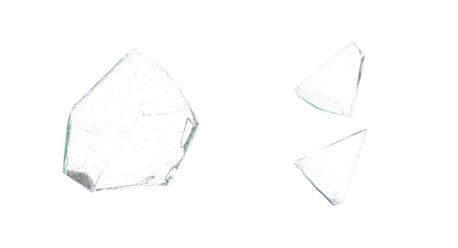 Cracked glass debris PNG overlay isolated on transparent background for digital design projects