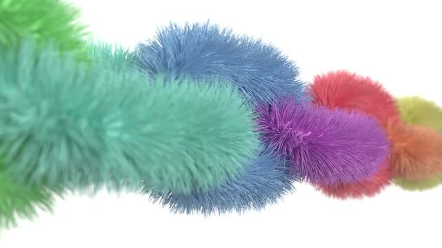 Color rainbow hair fur chains bg able to loop endless 4k