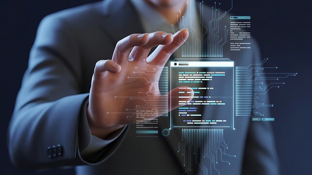 Chatbot, Chat with AI, Artificial Intelligence, Businessman using technology smart robot for business by enter command prompt, AI, artificial intelligence, Innovation futuristic technology.